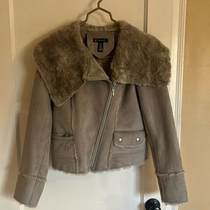 INC faux suede and fur  size M